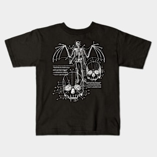 Anatomy Of A Vampire Skull w Fangs, Bat Wings & Skeleton Kids T-Shirt